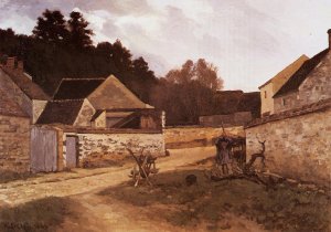 Village Street in Marlotte by Alfred Sisley Oil Painting