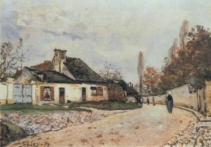 Voisins Street in Louveciennes by Alfred Sisley Oil Painting