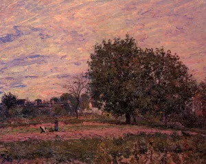 Walnut Trees, Sunset - Early Days of October by Alfred Sisley - Oil Painting Reproduction