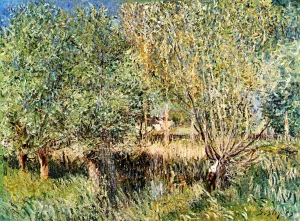 Willows on the Banks of the Orvanne by Alfred Sisley Oil Painting