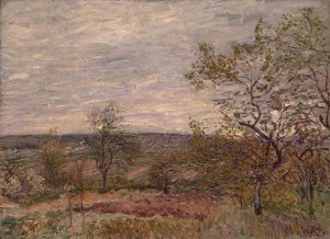 Windy Day at Veneux by Alfred Sisley Oil Painting