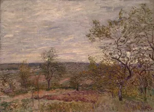 Windy Day at Veneux by Alfred Sisley - Oil Painting Reproduction