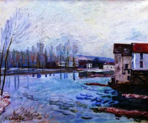 Winter in Moret by Alfred Sisley - Oil Painting Reproduction