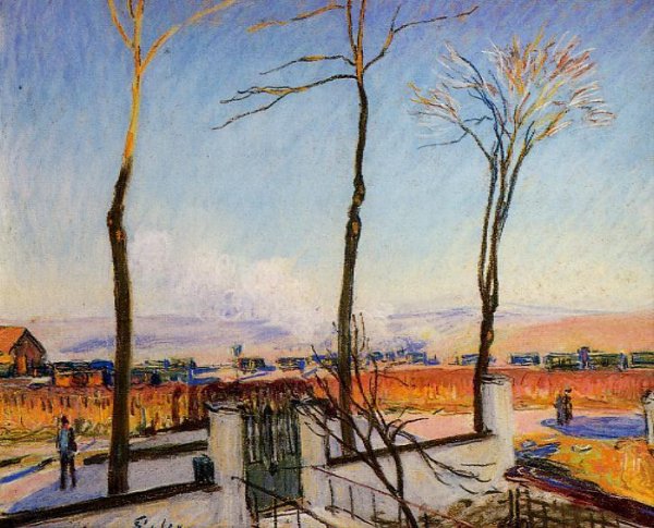 Main Product Photo of Winter Sun, Moret Painting by Alfred Sisley