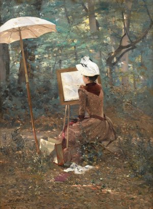 L'aquarelliste by Alfred Smith Oil Painting