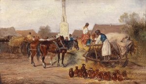 Am Topfermarkt by Alfred Steinacker Oil Painting