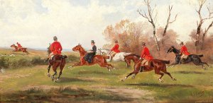 Fox Hunt by Alfred Steinacker Oil Painting
