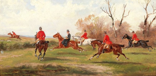 Fox Hunt by Alfred Steinacker - Hand-Painted Oil Painting Reproduction