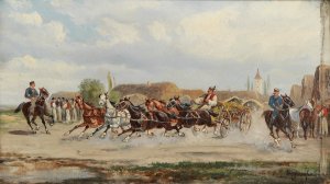 Pferdemarkt by Alfred Steinacker Oil Painting