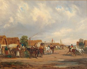 Ungarisches Dorf by Alfred Steinacker Oil Painting