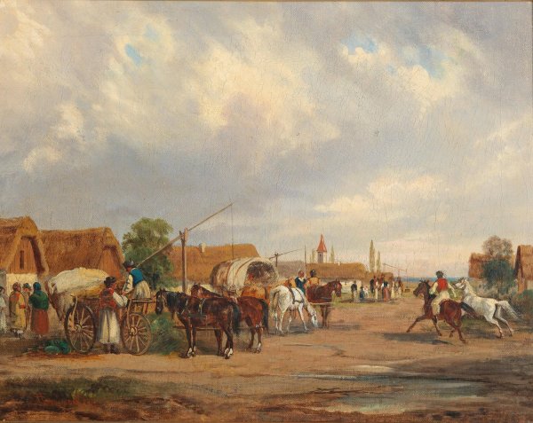 Ungarisches Dorf by Alfred Steinacker - Hand-Painted Oil Painting Reproduction