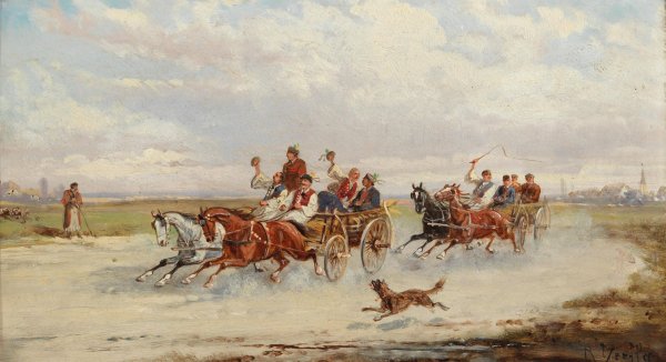 Wilde Fahrt by Alfred Steinacker - Hand-Painted Oil Painting Reproduction