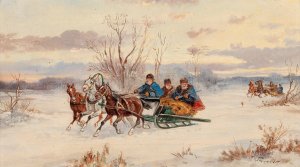 Winter Ride by Alfred Steinacker Oil Painting