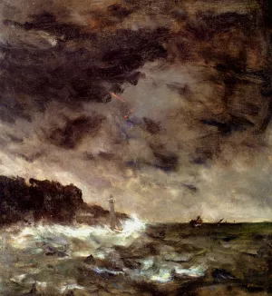 A Stormy Night by Alfred Stevens Oil Painting