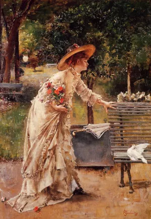 Afternoon in the Park by Alfred Stevens Oil Painting