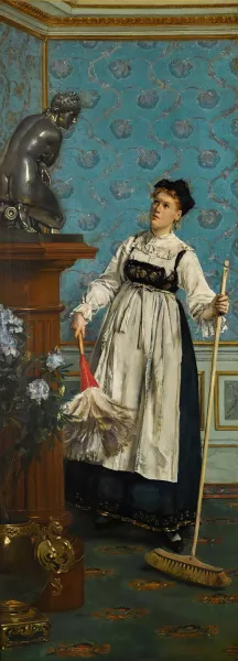 An aspiring connoisseur by Alfred Stevens Oil Painting