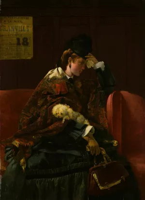At the Railway Station by Alfred Stevens Oil Painting