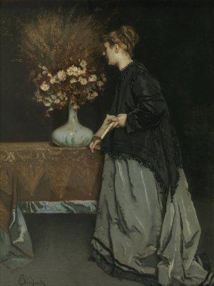 Autumn Flowers by Alfred Stevens Oil Painting