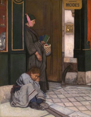 Begging Tolerated by Alfred Stevens Oil Painting