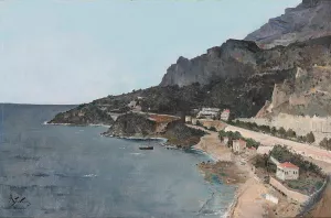 Cap D'ail, Vue prise de Palais du Prince de Monaco by Alfred Stevens Oil Painting