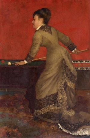 Elegant at Billiards by Alfred Stevens Oil Painting