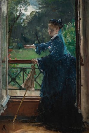 Femme au balcon by Alfred Stevens Oil Painting