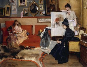In the Studio by Alfred Stevens Oil Painting