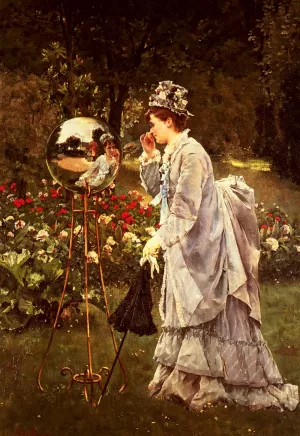 La Boule De Verre by Alfred Stevens - Oil Painting Reproduction