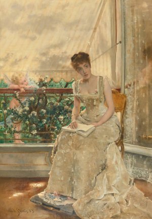 La Femme Et L'amour by Alfred Stevens Oil Painting