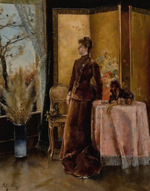La Neige by Alfred Stevens Oil Painting