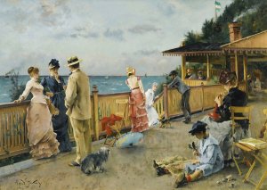 La Villa Des Falaises a Sainte-Adresse by Alfred Stevens Oil Painting