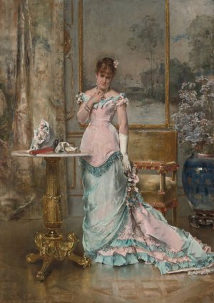 L'attente by Alfred Stevens Oil Painting