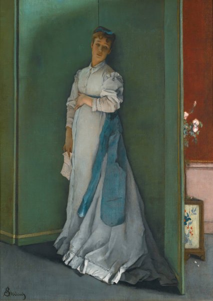 L'emotionnee by Alfred Stevens - Hand-Painted Oil Painting Reproduction