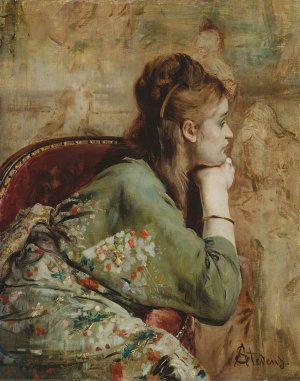 Meditation by Alfred Stevens Oil Painting