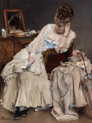 Memories And Regrets by Alfred Stevens Oil Painting