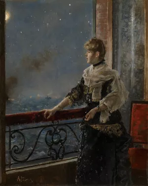Moonlight by Alfred Stevens Oil Painting
