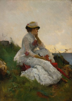 Pensive by Alfred Stevens Oil Painting