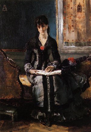 Portrait of a Young Woman by Alfred Stevens Oil Painting