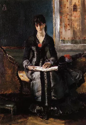 Portrait of a Young Woman by Alfred Stevens Oil Painting
