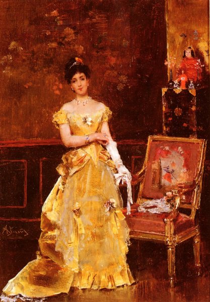Main Product Photo of Preparing for the Ball Painting by Alfred Stevens