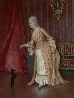 Standing Figure of a Woman by Alfred Stevens Oil Painting