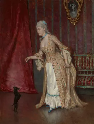 Standing Figure of a Woman by Alfred Stevens Oil Painting