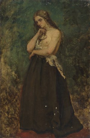 Study of a Model by Alfred Stevens Oil Painting