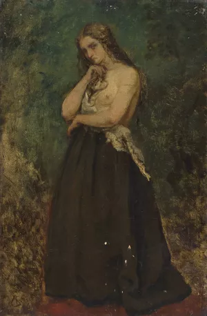 Study of a Model by Alfred Stevens Oil Painting