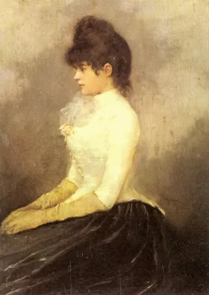 The Baroness von Munchhausen Oil painting by Alfred Stevens