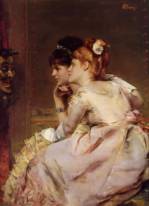 The Japanese Mask by Alfred Stevens Oil Painting