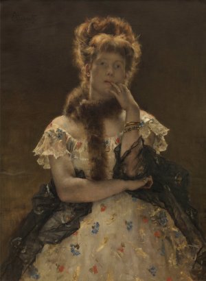 The Parisian Sphinx by Alfred Stevens Oil Painting