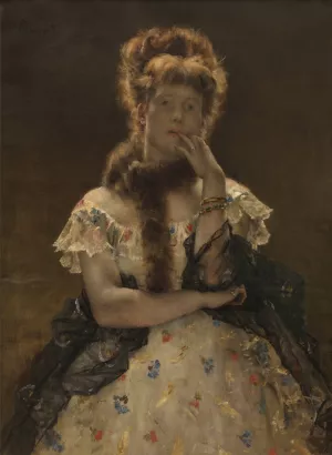 The Parisian Sphinx by Alfred Stevens Oil Painting