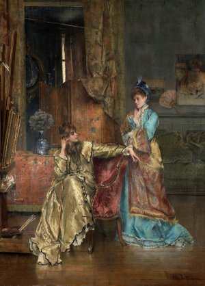 The Visit by Alfred Stevens Oil Painting