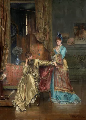 The Visit by Alfred Stevens Oil Painting